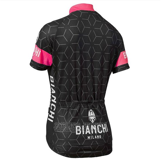 2018 Cycling Jersey Bianchi Nevola Black and Pink Short Sleeve and Bib Short