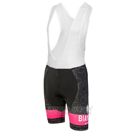 2018 Cycling Jersey Bianchi Nevola Black and Pink Short Sleeve and Bib Short