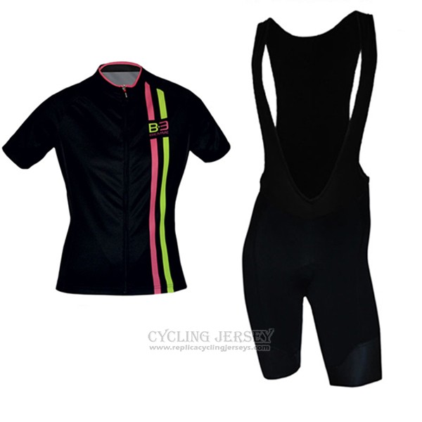 2017 Cycling Jersey Women Biemme Black Short Sleeve and Bib Short