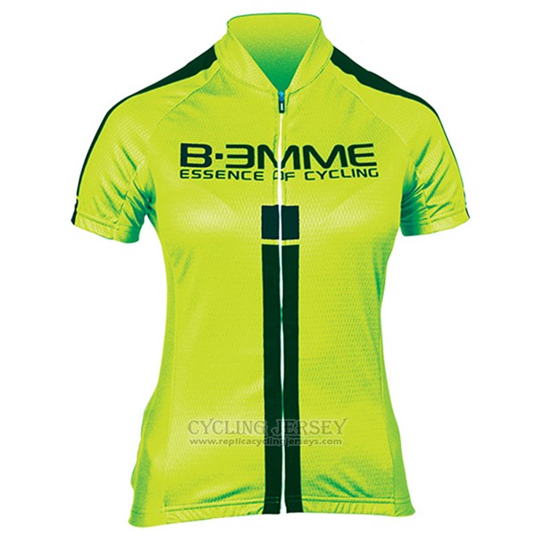 2017 Cycling Jersey Women Biemme Green and Black Short Sleeve and Bib Short