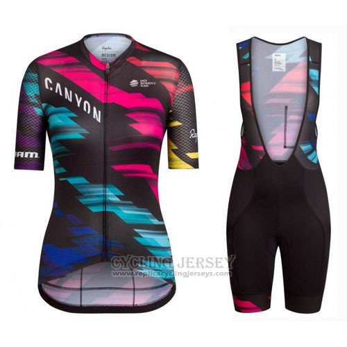 2016 Cycling Jersey Women Canyon Black and Red Short Sleeve and Bib Short