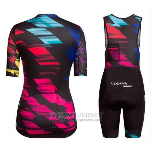 2016 Cycling Jersey Women Canyon Black and Red Short Sleeve and Bib Short