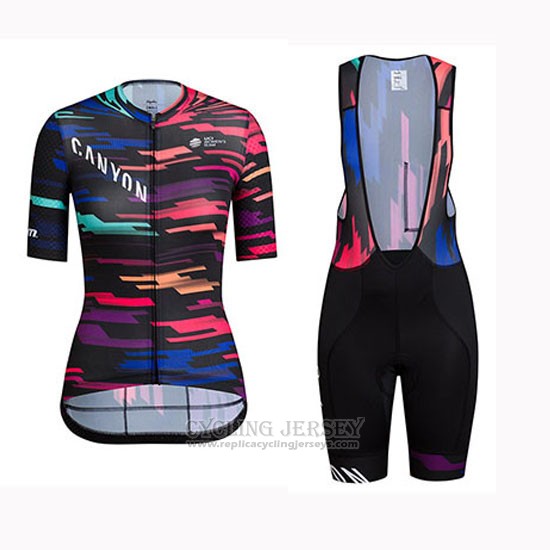 2019 Cycling Jersey Women Canyon Sram Black Red Short Sleeve and Bib Short