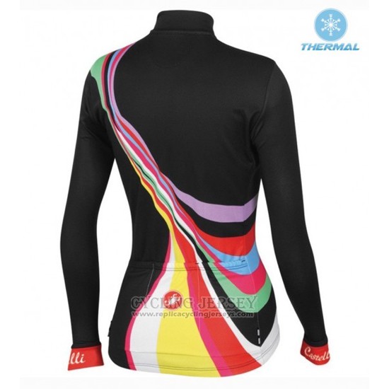 2016 Cycling Jersey Women Castelli Black Long Sleeve and Bib Tight