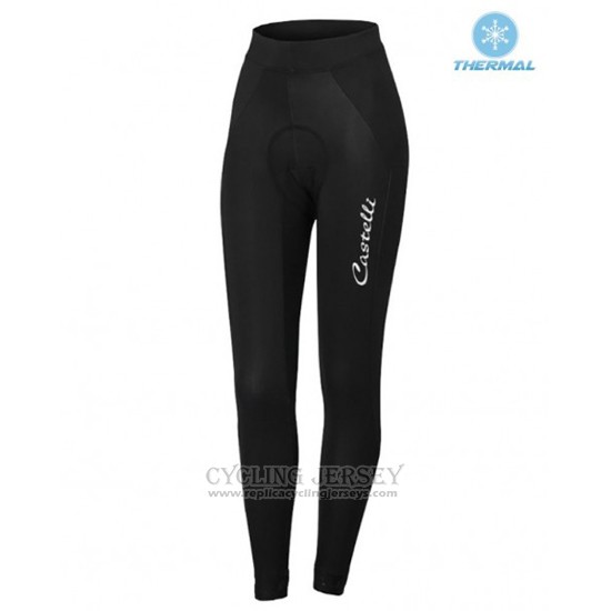 2016 Cycling Jersey Women Castelli Black Long Sleeve and Bib Tight