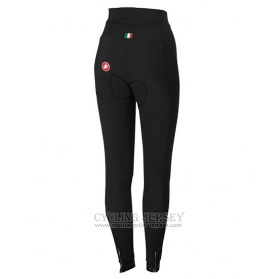 2016 Cycling Jersey Women Castelli Black Long Sleeve and Bib Tight