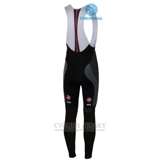 2016 Cycling Jersey Women Castelli Black and Red Long Sleeve and Bib Tight