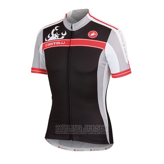 2016 Cycling Jersey Women Castelli Black and Red Short Sleeve and Bib Short