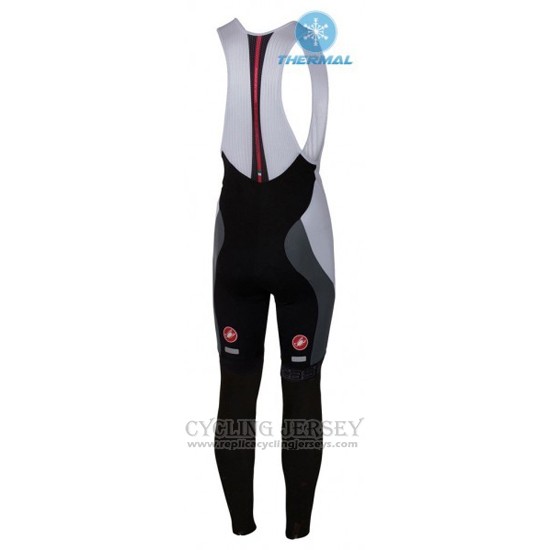2016 Cycling Jersey Women Castelli White and Red Long Sleeve and Bib Tight