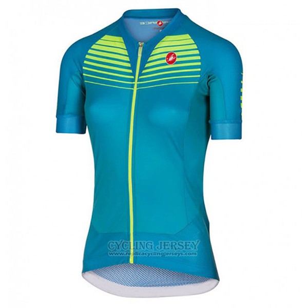 2017 Cycling Jersey Women Castelli Aero Race Green Short Sleeve and Bib Short