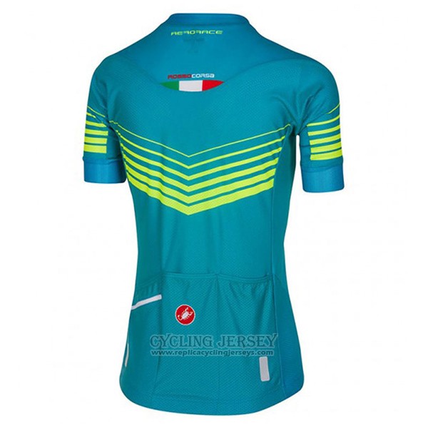 2017 Cycling Jersey Women Castelli Aero Race Green Short Sleeve and Bib Short