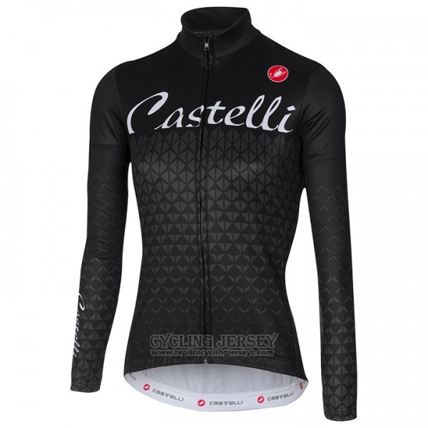 2017 Cycling Jersey Women Castelli Black Long Sleeve and Bib Tight