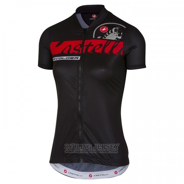 2017 Cycling Jersey Women Castelli Black Short Sleeve and Bib Short