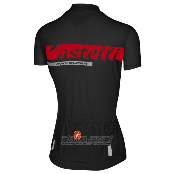 2017 Cycling Jersey Women Castelli Black Short Sleeve and Bib Short