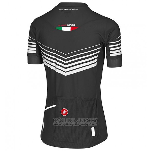 2017 Cycling Jersey Women Castelli Black and White Short Sleeve and Bib Short