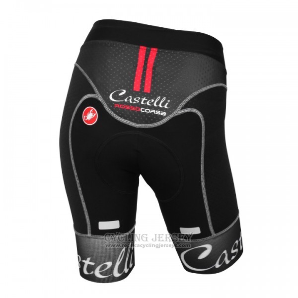 2017 Cycling Jersey Women Castelli Black and White Short Sleeve and Bib Short