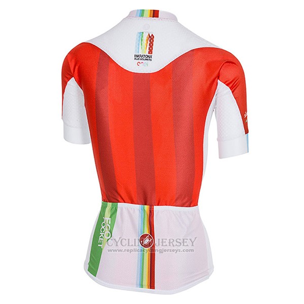 2017 Cycling Jersey Women Castelli Maratona Red and White Short Sleeve and Bib Short