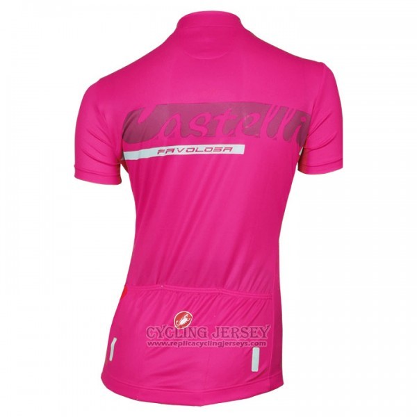 2017 Cycling Jersey Women Castelli Pink Short Sleeve and Bib Short