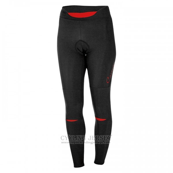 2017 Cycling Jersey Women Castelli Red Long Sleeve and Bib Tight