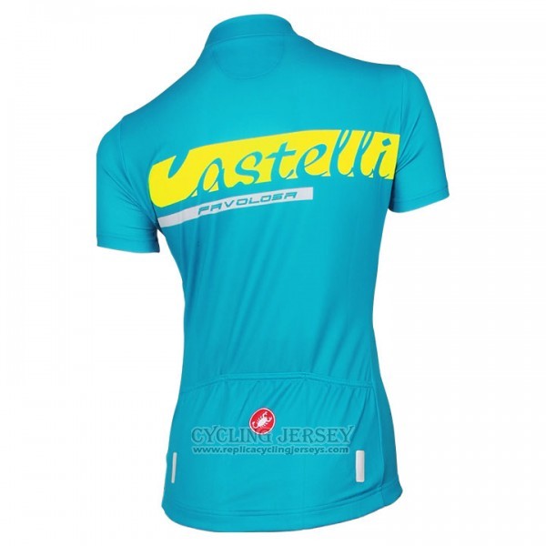 2017 Cycling Jersey Women Castelli Sky Blue Short Sleeve and Bib Short