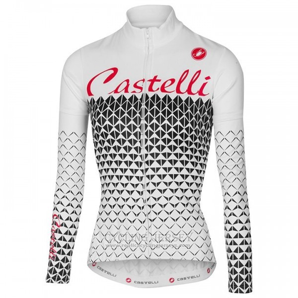 2017 Cycling Jersey Women Castelli White Long Sleeve and Bib Tight
