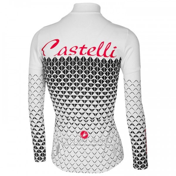 2017 Cycling Jersey Women Castelli White Long Sleeve and Bib Tight