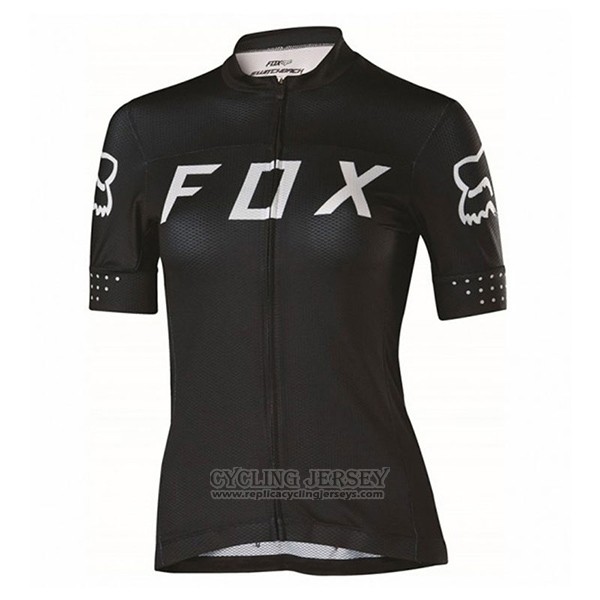 2017 Cycling Jersey Women Fox Black Short Sleeve and Bib Short