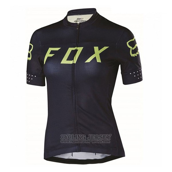 2017 Cycling Jersey Women Fox Black and Green Short Sleeve and Bib Short