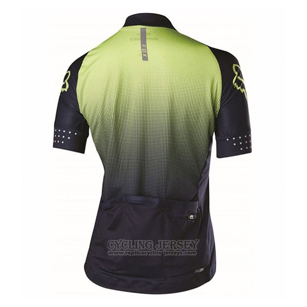 2017 Cycling Jersey Women Fox Black and Green Short Sleeve and Bib Short