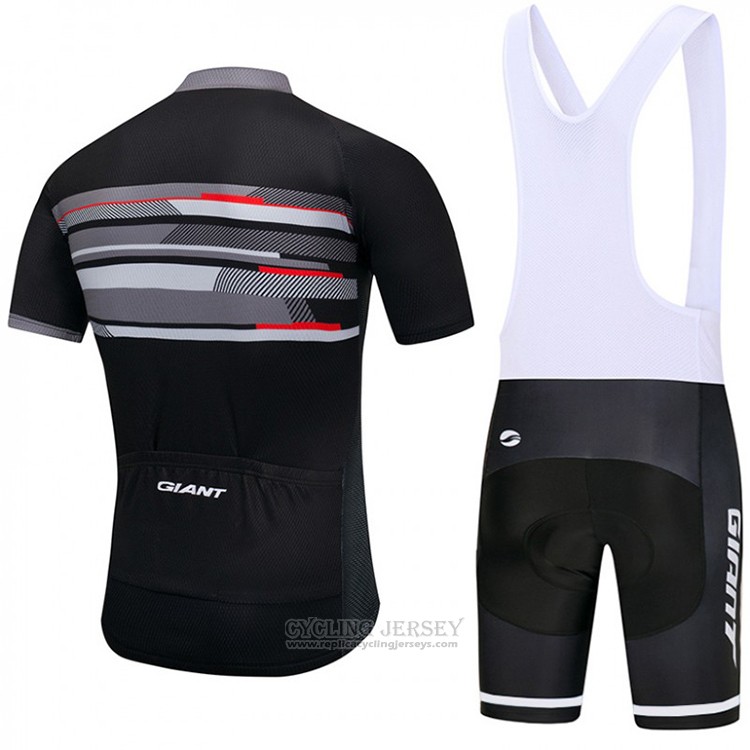 2018 Cycling Jersey Giant Black and Gray Short Sleeve and Bib Short
