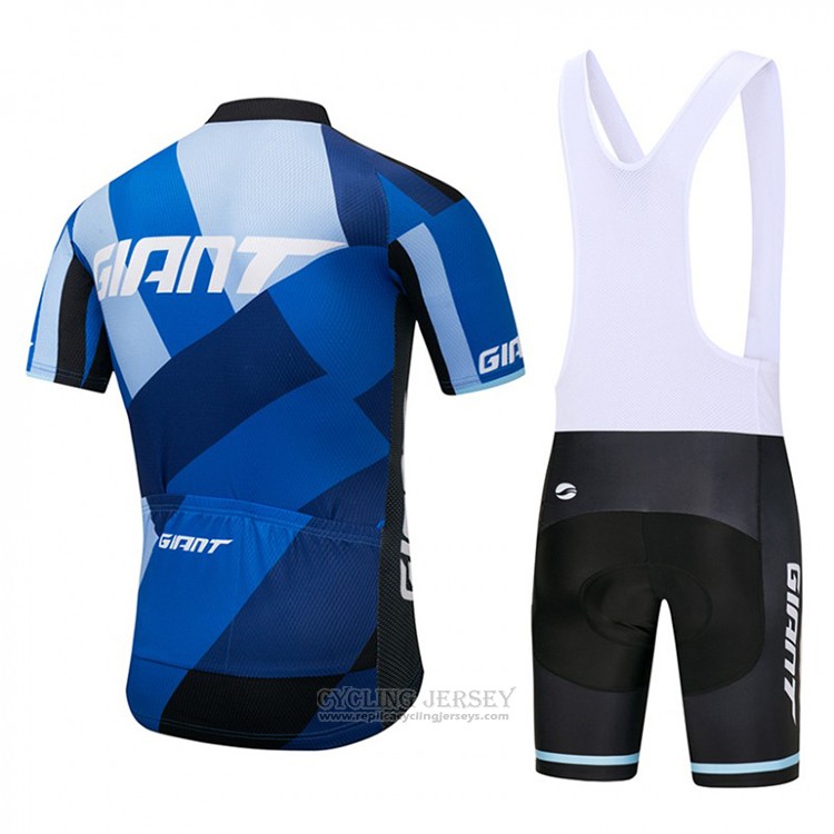 2018 Cycling Jersey Giant Blue and Black Short Sleeve and Bib Short