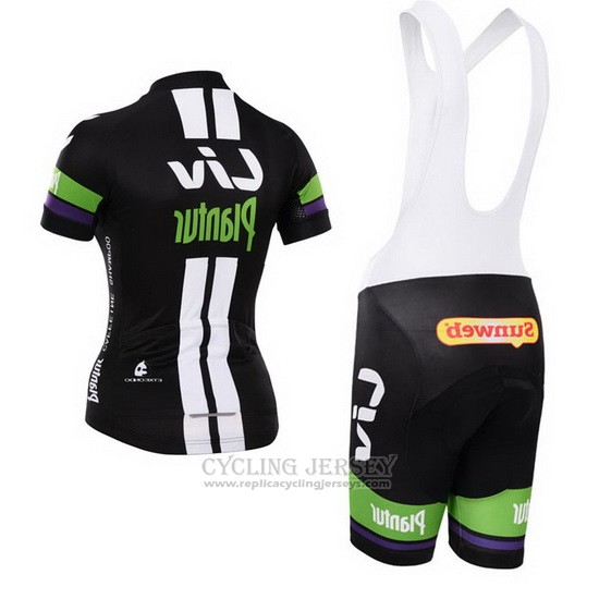 2015 Cycling Jersey Women Liv White and Black Short Sleeve and Bib Short