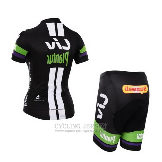 2015 Cycling Jersey Women Liv White and Black Short Sleeve and Bib Short