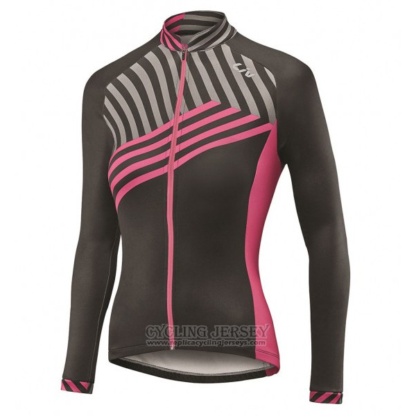2017 Cycling Jersey Women Liv Black and Red Long Sleeve and Bib Tight