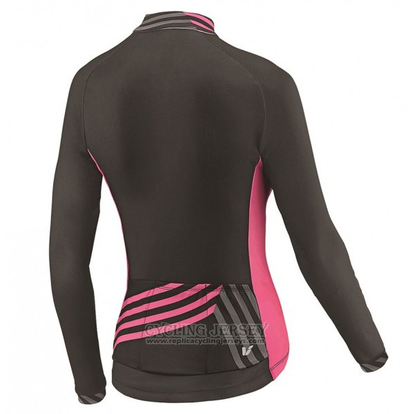 2017 Cycling Jersey Women Liv Black and Red Long Sleeve and Bib Tight
