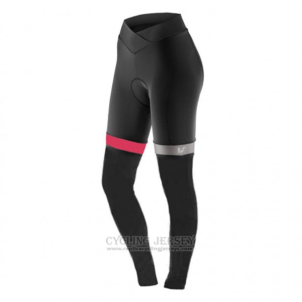 2017 Cycling Jersey Women Liv Black and Red Long Sleeve and Bib Tight