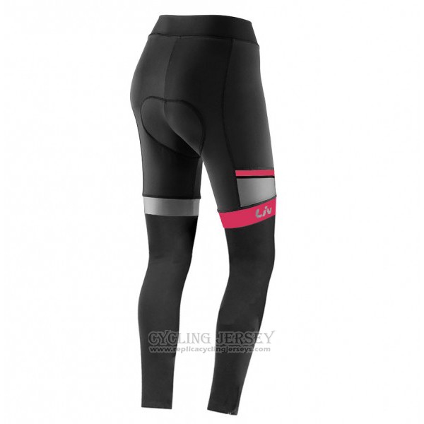 2017 Cycling Jersey Women Liv Black and Red Long Sleeve and Bib Tight