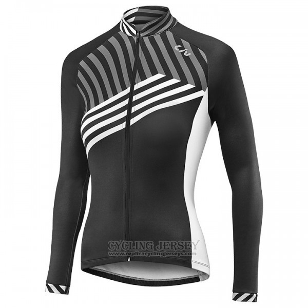 2017 Cycling Jersey Women Liv Black and White Long Sleeve and Bib Tight