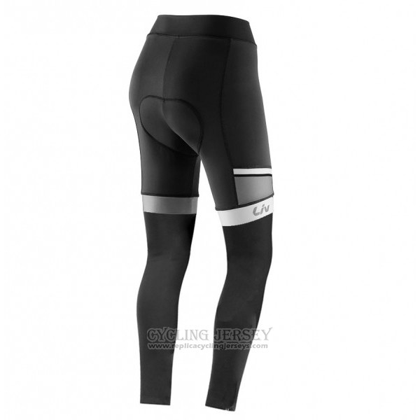 2017 Cycling Jersey Women Liv Black and White Long Sleeve and Bib Tight