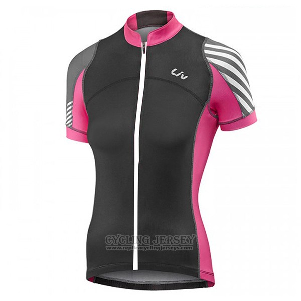 2017 Cycling Jersey Women Liv Pro Black and Red Short Sleeve and Bib Short
