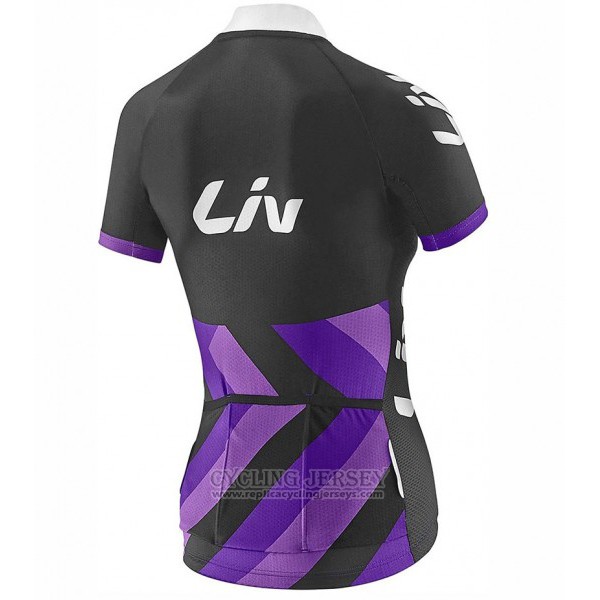 2017 Cycling Jersey Women Liv Race Day Black and Purple Short Sleeve and Bib Short