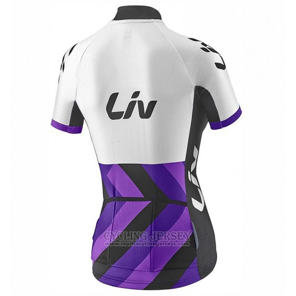 2017 Cycling Jersey Women Liv Race Day White and Purple Short Sleeve and Bib Short