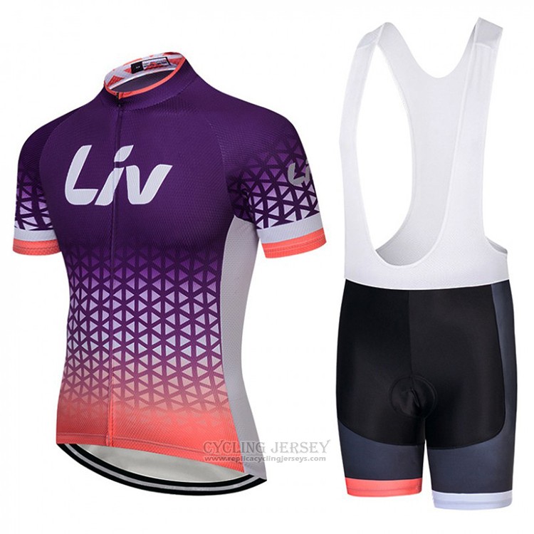 2018 Cycling Jersey Liv Deep Purple Short Sleeve and Bib Short