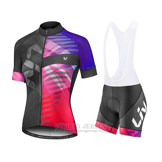 2019 Cycling Clothing Women Liv Purple Red Black Short Sleeve and Overalls
