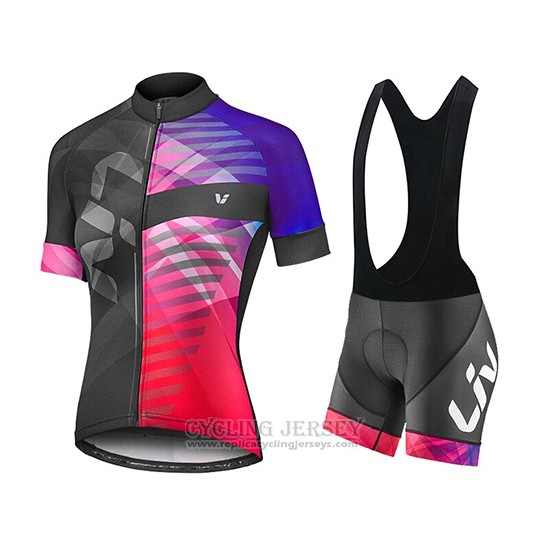 2019 Cycling Clothing Women Liv Purple Red Black Short Sleeve and Overalls