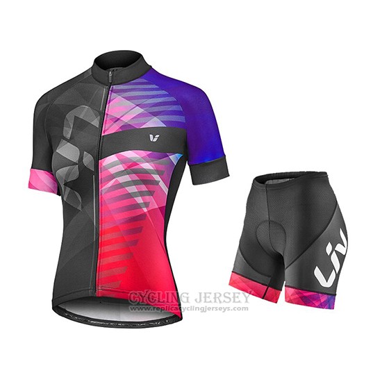 2019 Cycling Clothing Women Liv Purple Red Black Short Sleeve and Overalls