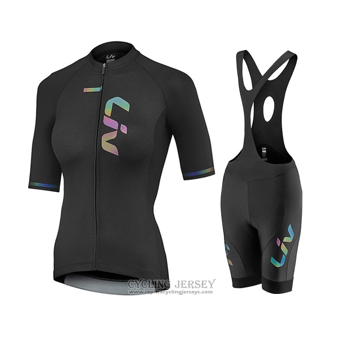 2021 Cycling Jersey Women Liv Black Short Sleeve And Bib Short