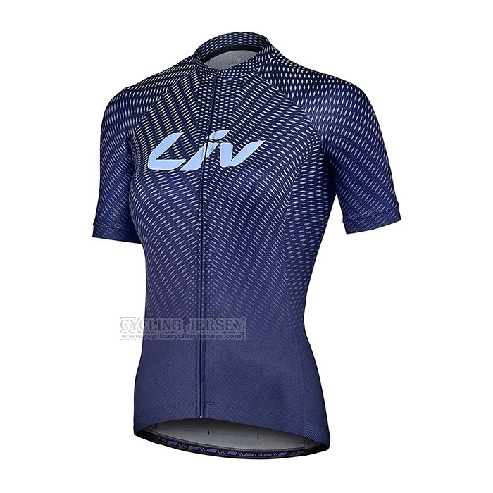 2022 Cycling Jersey Women Liv Deep Blue Short Sleeve and Bib Short