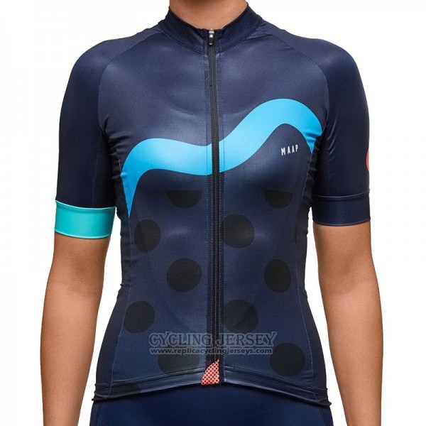 2017 Cycling Jersey Women Maap Deep Blue Short Sleeve and Bib Short