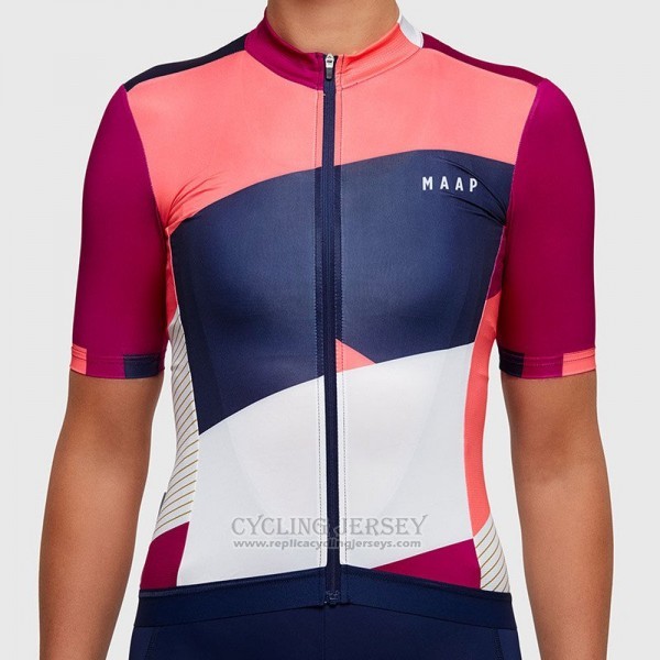 2017 Cycling Jersey Women Maap White and Pink Short Sleeve and Bib Short
